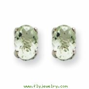 14kw 6x4 Oval Green Amethyst Earring