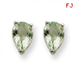 14kw 6x4 Pear Green Amethyst Earring