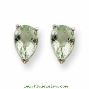 14kw 6x4 Pear Green Amethyst Earring