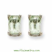 14kw 6x4mm Emerald Green Amethyst Earring