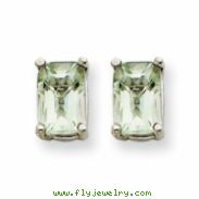 14kw 6x4mm Emerald Green Amethyst Earring