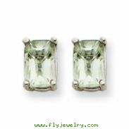 14kw 6x4mm Emerald Green Amethyst Earring