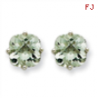 14kw 7mm Cushion Green Amethyst Earring