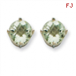 14kw 7mm Round Green Amethyst Earring