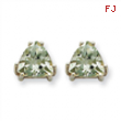 14kw 7mm Trillion Green Amethyst Earring