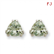 14kw 7mm Trillion Green Amethyst Earring