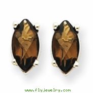 14kw 7x3.5mm Marquise Smokey Quartz Earring