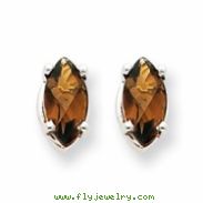 14kw 7x3.5mm Marquise Smokey Quartz Earring