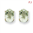 14kw 7x5 Oval Green Amethyst Earring