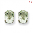 14kw 7x5 Oval Green Amethyst Earring