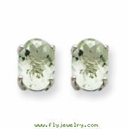 14kw 7x5 Oval Green Amethyst Earring