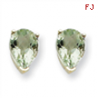 14kw 7x5 Pear Green Amethyst Earring