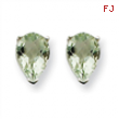 14kw 7x5 Pear Green Amethyst Earring