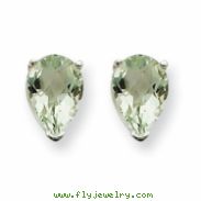14kw 7x5 Pear Green Amethyst Earring