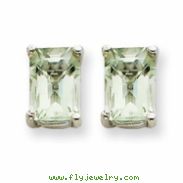 14kw 7x5mm Emerald Green Amethyst Earring