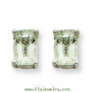 14kw 7x5mm Emerald Green Amethyst Earring