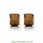 14kw 7x5mm Emerald Smokey Quartz Earring