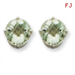 14kw 8mm Round Green Amethyst Earring