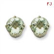 14kw 8mm Round Green Amethyst Earring