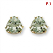 14kw 8mm Trillion Green Amethyst Earring