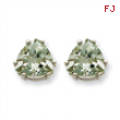 14kw 8mm Trillion Green Amethyst Earring