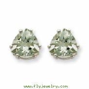 14kw 8mm Trillion Green Amethyst Earring