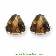 14kw 8mm Trillion Smokey Quartz Earring