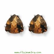 14kw 8mm Trillion Smokey Quartz Earring