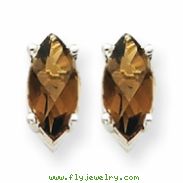 14kw 8x4mm Marquise Smokey Quartz Earring