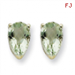 14kw 8x5 Pear Green Amethyst Earring