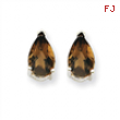 14kw 8x5 Pear Smokey Quartz Earring