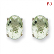 14kw 8x6 Oval Green Amethyst Earring