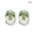 14kw 8x6 Oval Green Amethyst Earring