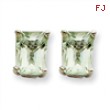 14kw 8x6mm Emerald Green Amethyst Earring