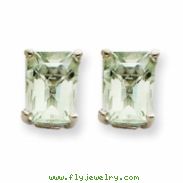 14kw 8x6mm Emerald Green Amethyst Earring