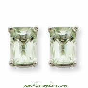 14kw 8x6mm Emerald Green Amethyst Earring