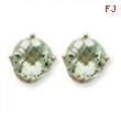 14kw 9mm Round Green Amethyst Earring