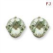 14kw 9mm Round Green Amethyst Earring