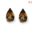 14kw 9x6 Pear Smokey Quartz Earring