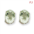 14kw 9x7 Oval Green Amethyst Earring