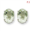 14kw 9x7 Oval Green Amethyst Earring