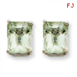 14kw 9x7mm Emerald Green Amethyst Earring