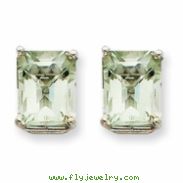 14kw 9x7mm Emerald Green Amethyst Earring