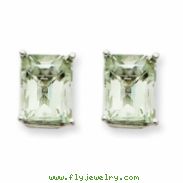 14kw 9x7mm Emerald Green Amethyst Earring