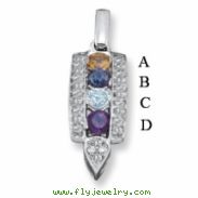 14KW Family Jewelry Diamond Semi-Set Pendant