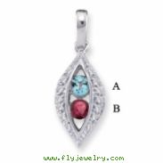 14KW Family Jewelry Diamond Semi-Set Pendant