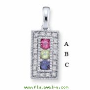 14KW Family Jewelry Diamond Semi-Set Pendant