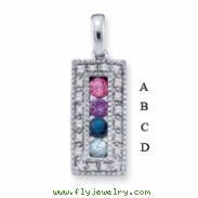 14KW Family Jewelry Diamond Semi-Set Pendant