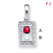 14KW Family Jewelry Diamond Semi-Set Pendant