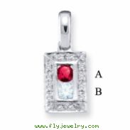 14KW Family Jewelry Diamond Semi-Set Pendant